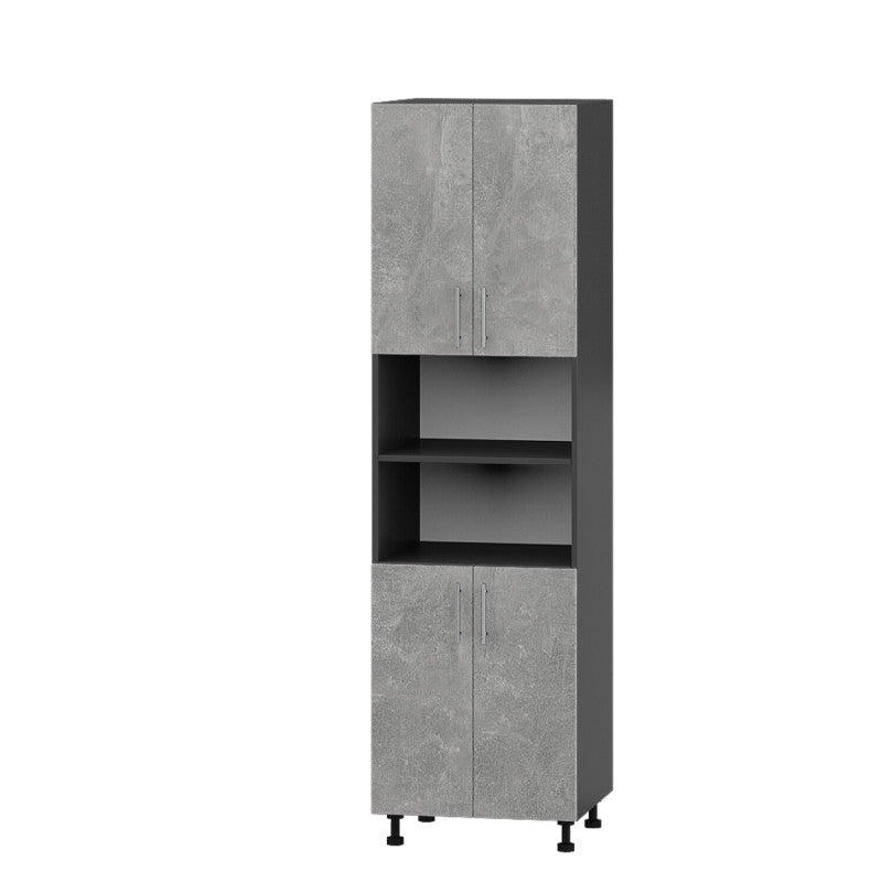 Кухонный модуль Оптима Пенал Н77-600 Антрацит, Бетон (без столешницы) 600х566х2145 мм (DTM-071680)