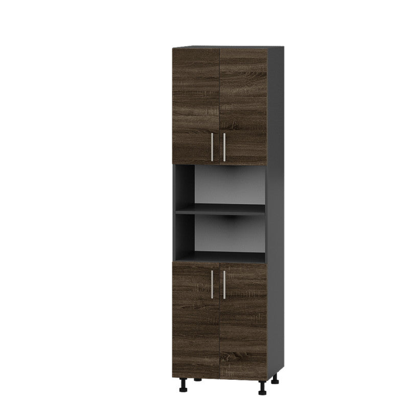 Кухонный модуль Оптима Пенал Н77-600 Антрацит, Дуб Сонома Трюфель (без столешницы) 600х566х2145 мм (DTM-071684)