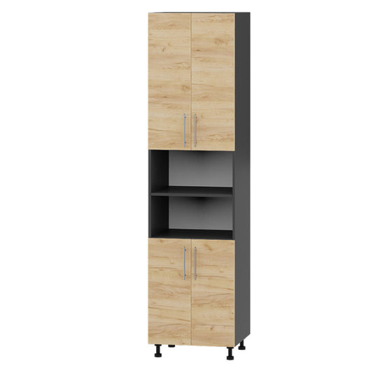 Кухонный модуль Оптима Пенал Н78-600 Антрацит, Дуб Крафт Золотой (без столешницы) 600х566х2345 мм (DTM-071574)