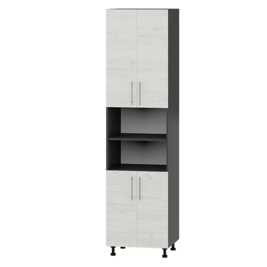 Кухонный модуль Оптима Пенал Н78-600 Антрацит, Дуб Крафт Белый (без столешницы) 600х566х2345 мм (DTM-071573)