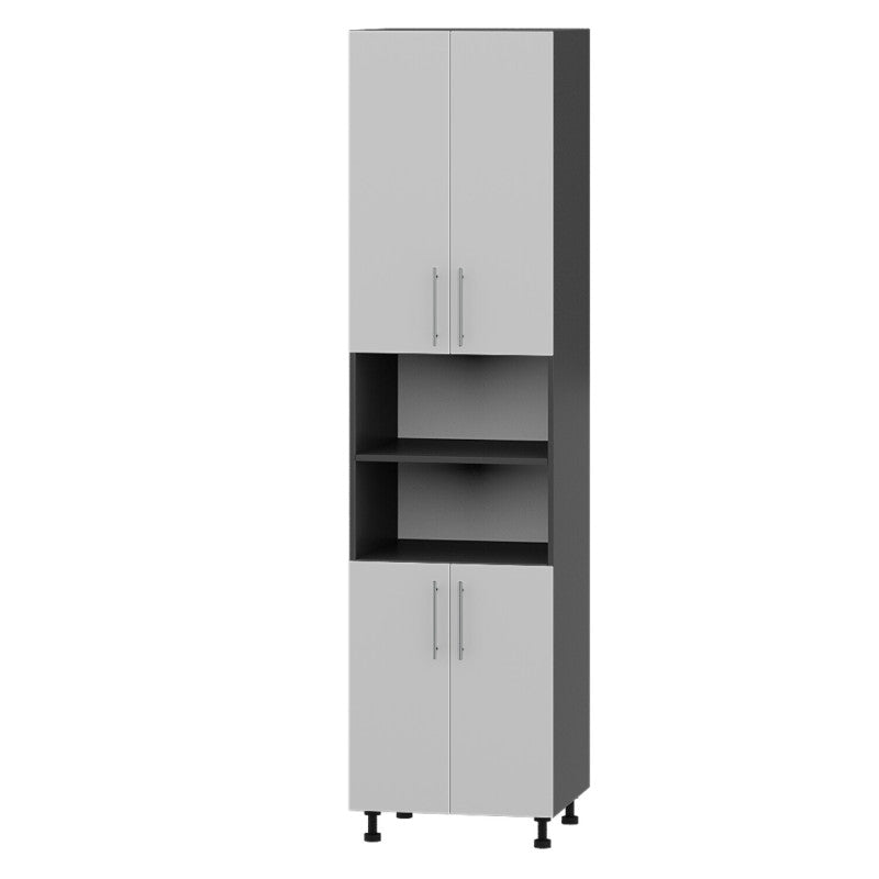 Кухонный модуль Оптима Пенал Н78-600 Антрацит, Нимфея Альба (Белый) (без столешницы) 600х566х2345 мм (DTM-071577)