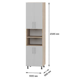 Кухонный модуль Оптима Пенал Н78-600 Дуб Сонома, Нимфея Альба (Белый) (без столешницы) 600х566х2345 мм (DTM-071459)