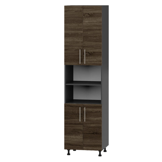 Кухонный модуль Оптима Пенал Н78-600 Антрацит, Дуб Сонома Трюфель (без столешницы) 600х566х2345 мм (DTM-071576)