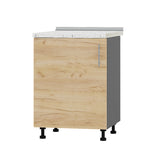 Кухонный модуль под мойку Оптима Низ Н79-600 Антрацит/Дуб Крафт Золотой (без столешницы) 600х461х820 мм (DTM-073174)