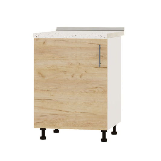 Кухонный модуль под мойку Оптима Низ Н79-600 Белый/Дуб Крафт Золотой (без столешницы) 600х461х820 мм (DTM-073181)