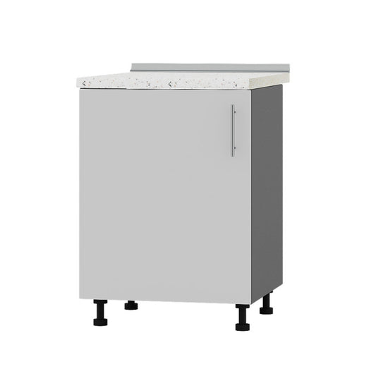 Кухонный модуль под мойку Оптима Низ Н79-600 Антрацит/Нимфея Альба (Белый) (без столешницы) 600х461х820 мм (DTM-073177)