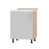 Кухонный модуль под мойку Оптима Низ Н79-600 Дуб Сонома/Нимфея Альба (Белый) (без столешницы) 600х461х820 мм (DTM-073034)