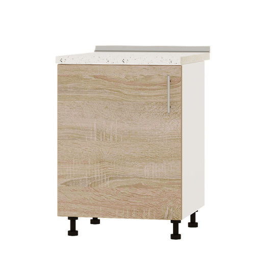Кухонный модуль под мойку Оптима Низ Н79-600 Белый/Дуб Сонома (без столешницы) 600х461х820 мм (DTM-073182)