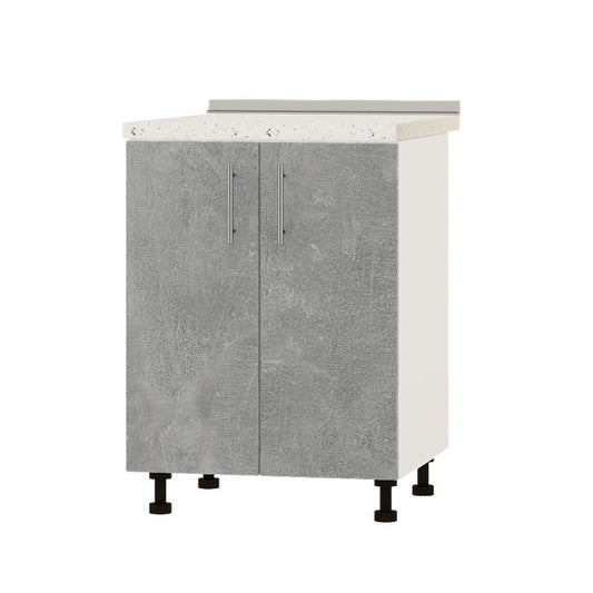 Кухонный модуль Оптима Низ Н82-600 Белый/Бетон (без столешницы) 600х461х820 мм (DTM-073064)