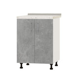 Кухонный модуль Оптима Низ Н82-600 Белый/Бетон (без столешницы) 600х461х820 мм (DTM-073064)