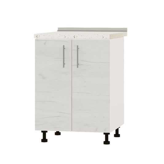 Кухонный модуль Оптима Низ Н82-600 Белый/Дуб Крафт Белый (без столешницы) 600х461х820 мм (DTM-073065)