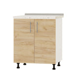 Кухонный модуль Оптима Низ Н82-700 Белый/Дуб Крафт Золотой (без столешницы) 700х461х820 мм (DTM-073008)