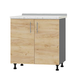 Кухонный модуль Оптима Низ Н82-800 Антрацит/Дуб Крафт Золотой (без столешницы) 800х461х820 мм (DTM-072848)