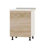 Кухонный модуль Оптима Низ Н83-600 Белый/Дуб Сонома (без столешницы) 600х461х820 мм (DTM-072471)