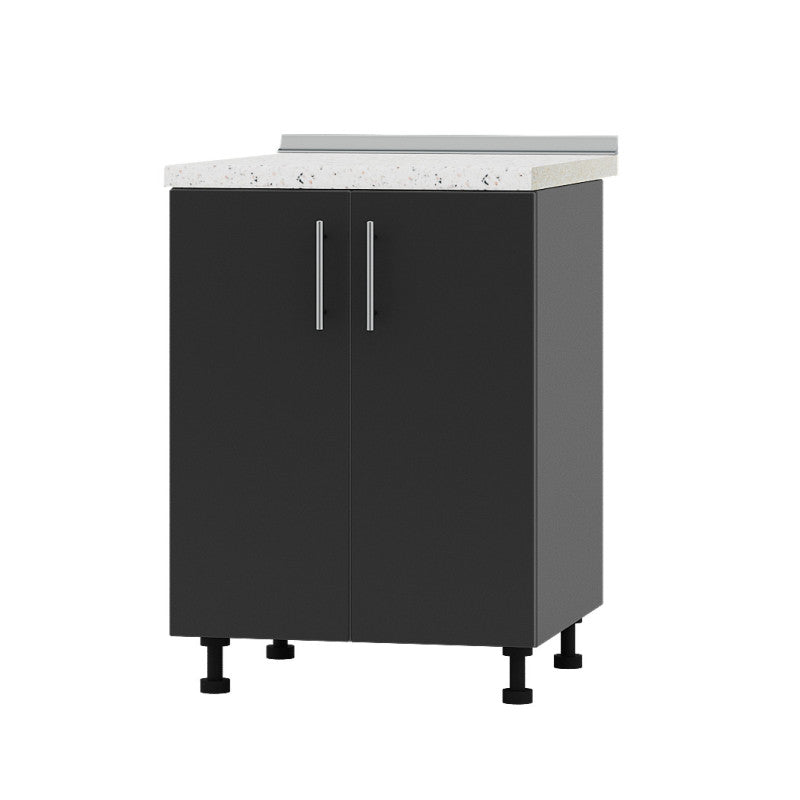 Кухонный модуль под мойку Оптима Низ Н84-600 Антрацит/Антрацит (без столешницы) 600х461х820 мм (DTM-072324)