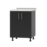 Кухонный модуль под мойку Оптима Низ Н84-600 Антрацит/Антрацит (без столешницы) 600х461х820 мм (DTM-072324)