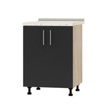 Кухонный модуль под мойку Оптима Низ Н84-600 Дуб Сонома/Антрацит (без столешницы) 600х461х820 мм (DTM-072345)