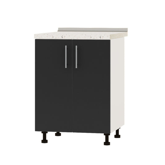 Кухонный модуль под мойку Оптима Низ Н84-600 Белый/Антрацит (без столешницы) 600х461х820 мм (DTM-072331)