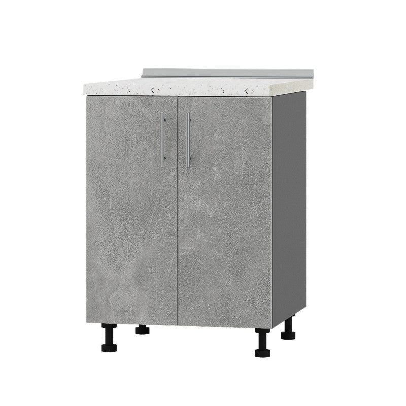 Кухонный модуль под мойку Оптима Низ Н84-600 Антрацит/Бетон (без столешницы) 600х461х820 мм (DTM-072325)