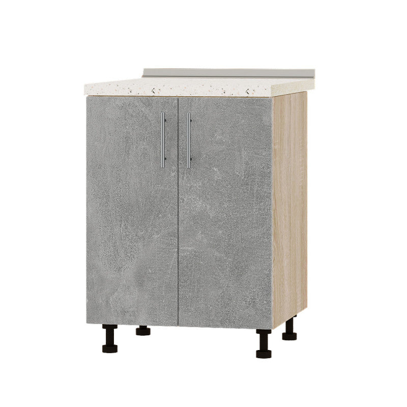 Кухонный модуль под мойку Оптима Низ Н84-600 Дуб Сонома/Бетон (без столешницы) 600х461х820 мм (DTM-072346)