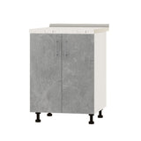 Кухонный модуль под мойку Оптима Низ Н84-600 Белый/Бетон (без столешницы) 600х461х820 мм (DTM-072332)