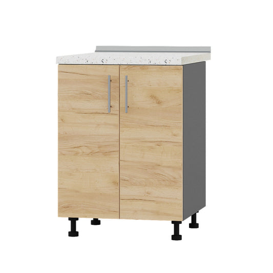 Кухонный модуль под мойку Оптима Низ Н84-600 Антрацит/Дуб Крафт Золотой (без столешницы) 600х461х820 мм (DTM-072327)