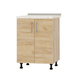 Кухонный модуль под мойку Оптима Низ Н84-600 Дуб Сонома/Дуб Крафт Золотой (без столешницы) 600х461х820 мм (DTM-072348)