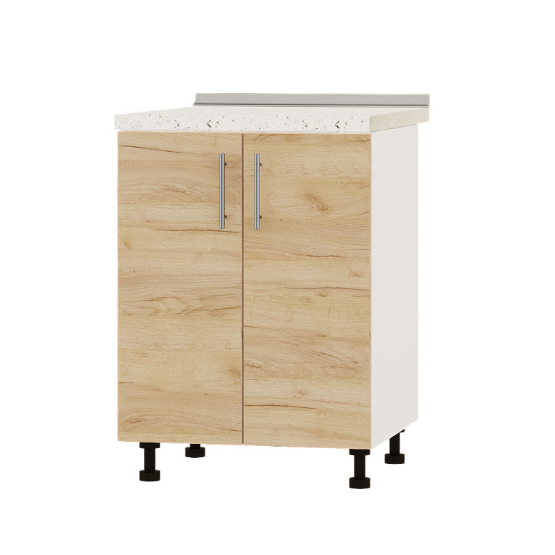 Кухонный модуль под мойку Оптима Низ Н84-600 Белый/Дуб Крафт Золотой (без столешницы) 600х461х820 мм (DTM-072334)