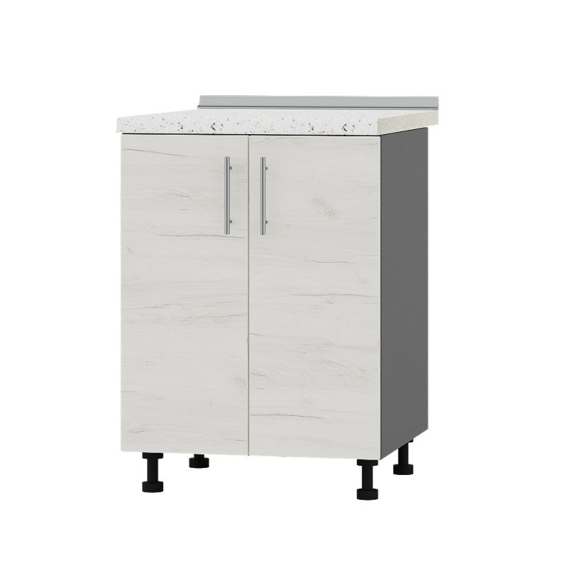 Кухонный модуль под мойку Оптима Низ Н84-600 Антрацит/Дуб Крафт Белый (без столешницы) 600х461х820 мм (DTM-072326)