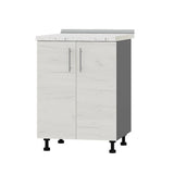 Кухонный модуль под мойку Оптима Низ Н84-600 Антрацит/Дуб Крафт Белый (без столешницы) 600х461х820 мм (DTM-072326)