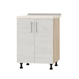 Кухонный модуль под мойку Оптима Низ Н84-600 Дуб Сонома/Дуб Крафт Белый (без столешницы) 600х461х820 мм (DTM-072347)