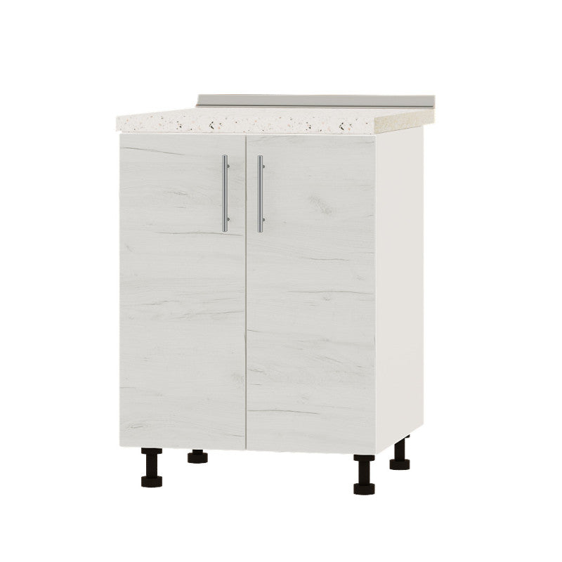 Кухонный модуль под мойку Оптима Низ Н84-600 Белый/Дуб Крафт Белый (без столешницы) 600х461х820 мм (DTM-072333)