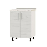 Кухонный модуль под мойку Оптима Низ Н84-600 Белый/Дуб Крафт Белый (без столешницы) 600х461х820 мм (DTM-072333)