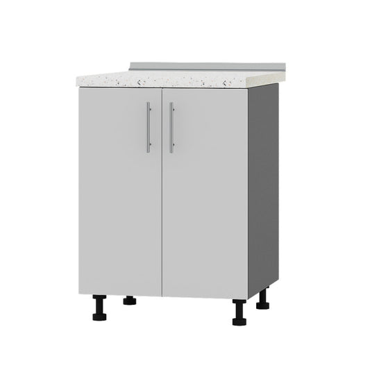 Кухонный модуль под мойку Оптима Низ Н84-600 Антрацит/Нимфея Альба (Белый) (без столешницы) 600х461х820 мм (DTM-072330)