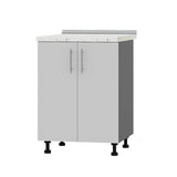 Кухонный модуль под мойку Оптима Низ Н84-600 Антрацит/Нимфея Альба (Белый) (без столешницы) 600х461х820 мм (DTM-072330)