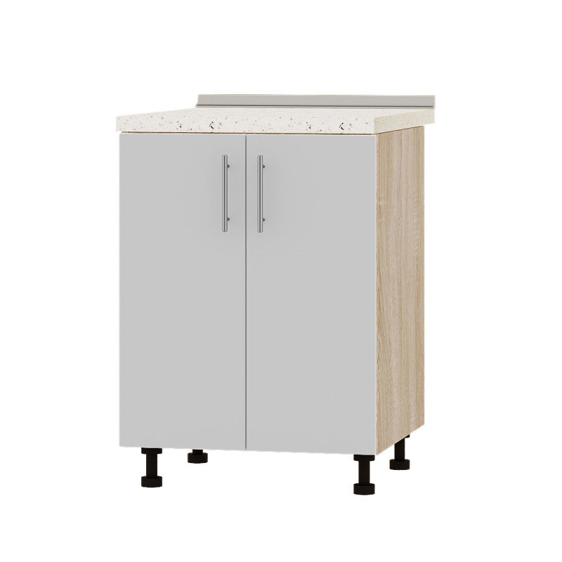 Кухонный модуль под мойку Оптима Низ Н84-600 Дуб Сонома/Нимфея Альба (Белый) (без столешницы) 600х461х820 мм (DTM-072351)