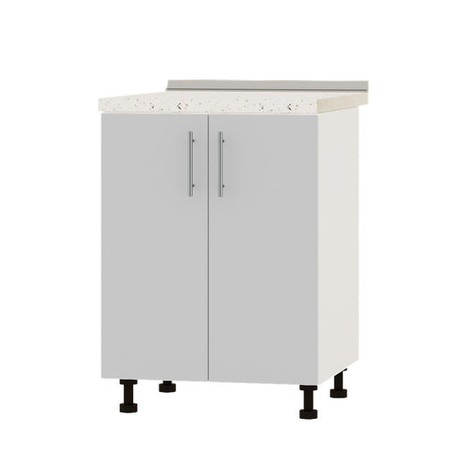 Кухонный модуль под мойку Оптима Низ Н84-600 Белый/Нимфея Альба (Белый) (без столешницы) 600х461х820 мм (DTM-072337)