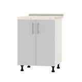 Кухонный модуль под мойку Оптима Низ Н84-600 Белый/Нимфея Альба (Белый) (без столешницы) 600х461х820 мм (DTM-072337)