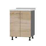 Кухонный модуль под мойку Оптима Низ Н84-600 Антрацит/Дуб Сонома (без столешницы) 600х461х820 мм (DTM-072328)