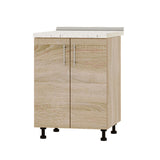 Кухонный модуль под мойку Оптима Низ Н84-600 Дуб Сонома/Дуб Сонома (без столешницы) 600х461х820 мм (DTM-072349)