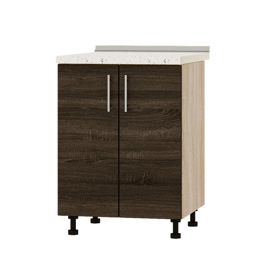 Кухонный модуль под мойку Оптима Низ Н84-600 Дуб Сонома/Дуб Сонома Трюфель (без столешницы) 600х461х820 мм (DTM-072350)