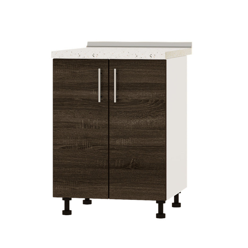 Кухонный модуль под мойку Оптима Низ Н84-600 Белый/Дуб Сонома Трюфель (без столешницы) 600х461х820 мм (DTM-072336)