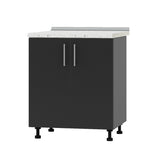 Кухонный модуль под мойку Оптима Низ Н84-700 Антрацит/Антрацит (без столешницы) 700х461х820 мм (DTM-072352)