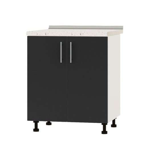 Кухонный модуль под мойку Оптима Низ Н84-700 Белый/Антрацит (без столешницы) 700х461х820 мм (DTM-072359)