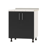 Кухонный модуль под мойку Оптима Низ Н84-700 Белый/Антрацит (без столешницы) 700х461х820 мм (DTM-072359)