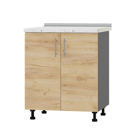 Кухонный модуль под мойку Оптима Низ Н84-700 Антрацит/Дуб Крафт Золотой (без столешницы) 700х461х820 мм (DTM-072355)