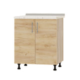 Кухонный модуль под мойку Оптима Низ Н84-700 Дуб Сонома/Дуб Крафт Золотой (без столешницы) 700х461х820 мм (DTM-072369)