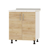 Кухонный модуль под мойку Оптима Низ Н84-700 Белый/Дуб Крафт Золотой (без столешницы) 700х461х820 мм (DTM-072362)