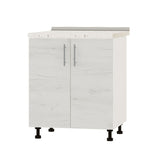 Кухонный модуль под мойку Оптима Низ Н84-700 Белый/Дуб Крафт Белый (без столешницы) 700х461х820 мм (DTM-072361)