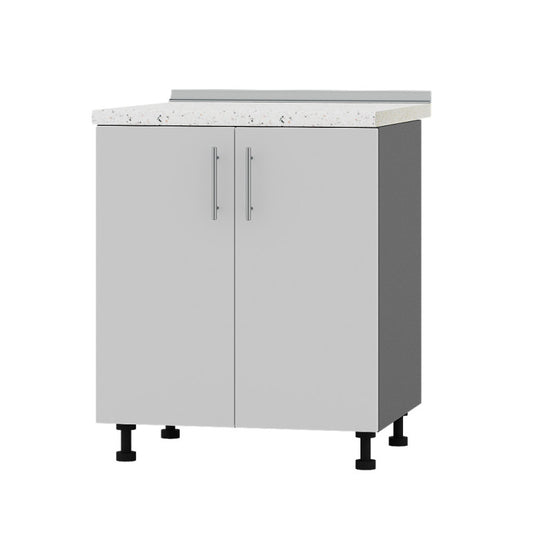 Кухонный модуль под мойку Оптима Низ Н84-700 Антрацит/Нимфея Альба (Белый) (без столешницы) 700х461х820 мм (DTM-072358)